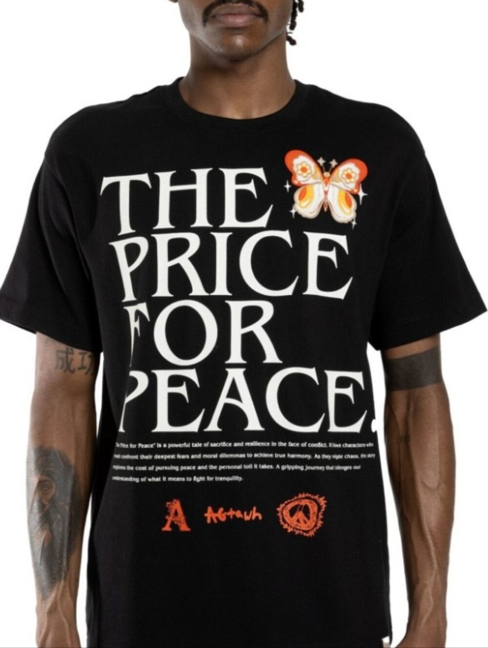 AGTAWH- Black Graphic Tee - The Price for Peace. MULTIPLE SIZES. NWT